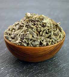 A small bowl of dried sage