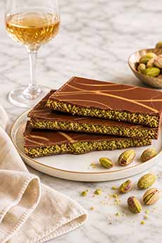 Dubai Chocolate With A Glass Of Dessert Wine