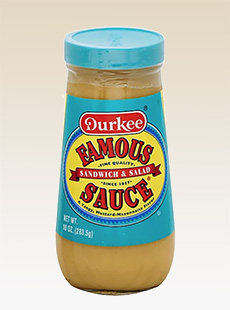 A bottle of Durkee's Famous Sauce