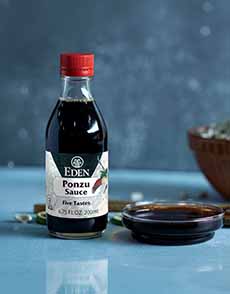 Bottle & Dish Of Eden Foods Ponzu Sauce