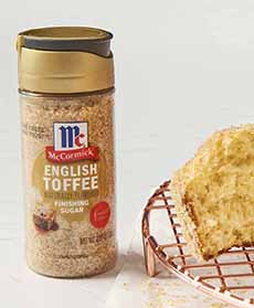 Bottle Of McCormick English Toffee Finishing Sugar