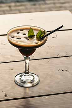 Espresso Martini Garnished With Espresso Beans