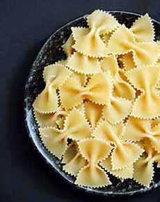 A Bowl Of Plain Cooked Farfalle Pasta (Butterfly Pasta)