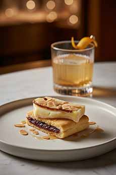 Fig Newtons Snack With Brie & Almonds  & Cocktail