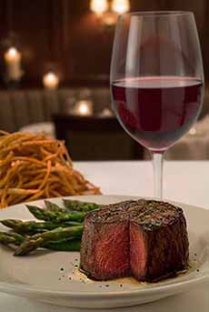 Filet Mignon, Shoestring Fries, Red Wine