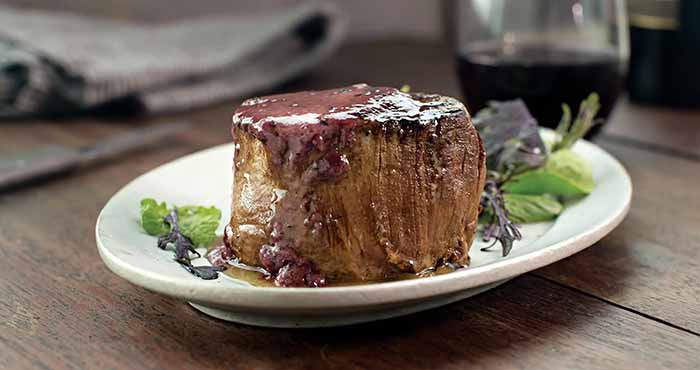 Filet mignon with Merlot butter sauce
