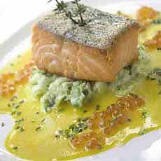 Grilled Salmon With Caviar