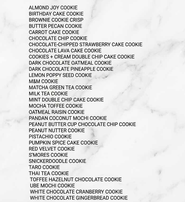 Caked Flavor Chart
