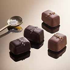 Fran's Salted Caramels. 2 Dark Chocolate, 2 Milk Chocolate