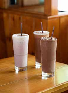 Strawberry, Chocolate, & Coffee Frappes