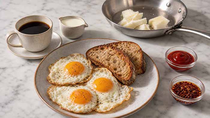 Fried Eggs & Toast With Chili Crisp
