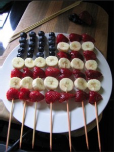 Red, White & Blue Fruit Skewers