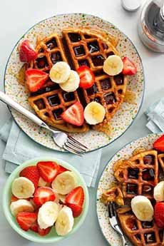 Fruit-Topped Protein Waffles