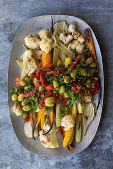 Roasted Vegetables Topped With Giardiniera