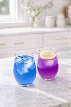 Glasses Of Blue Iced Tea