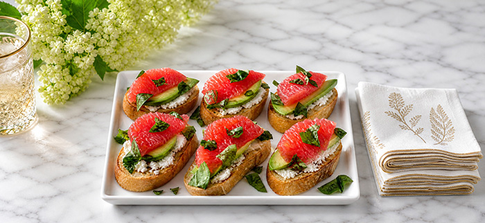 Red Grapefruit-Avocado Bruschetta
