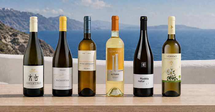 6 Bottles Of Greek White Wines