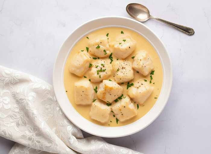 A Bowl Of Halibut Newburg