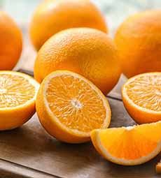 Halved & Whole Navel Oranges
