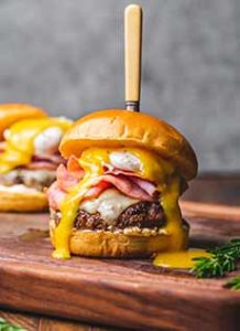 Ham & Egg Cheeseburger With A Fried Egg