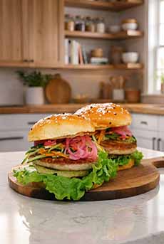 Hawaiian Tuna Burger On A Plate