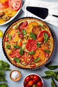 Vegetable Tart made with heirloom tomatoes and ricotta
