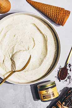 Bowl Of Homemade Vanilla Soft Serve Ice Cream