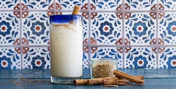 Horchata with added toasted sesame seeds.