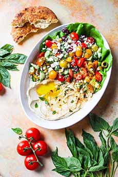 Greek Salad With Hummus