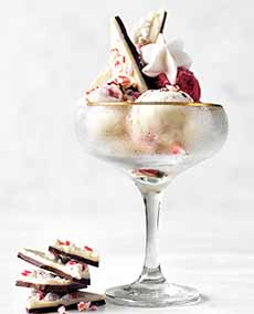 Ice Cream With A Peppermint Bark Garnish