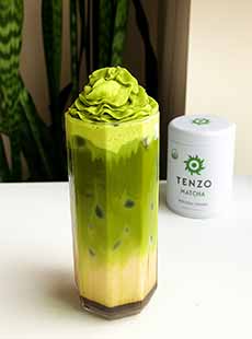 Iced Matcha Tea With Matcha Whipped Cream