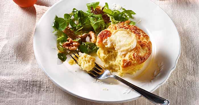 Individual Cheese Souffle & Side Salad
