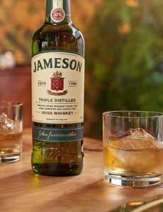 Jameson Irish Whiskey Bottle & Glass