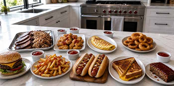 Lunch Buffet: Burgers, Franks, Ribs & More