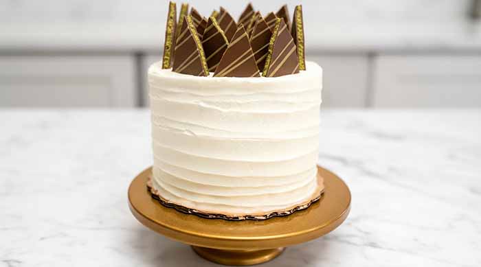 Cake With Dubai Chocolate Garnish