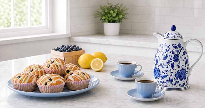 Lemon-Iced Blueberry Muffins
