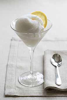 Lemon Sorbet In A Martini Glass