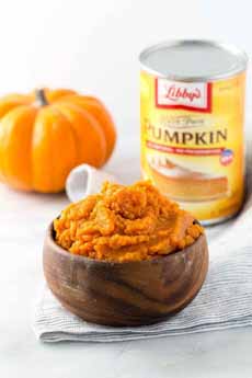 Canned Pumpkin Puree Can & Bowl