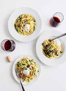 Linguine, Burrata, Red Wine