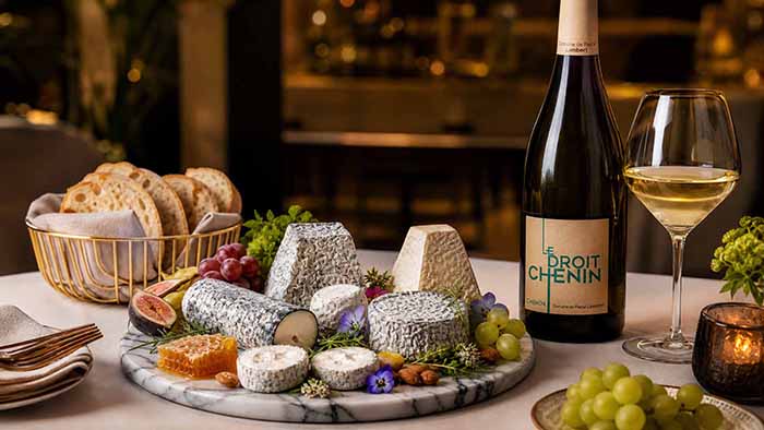 Goat Cheese Platter With Chenin Blanc Wine