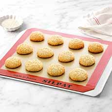 Macaroons On A Silpat Baking Sheet