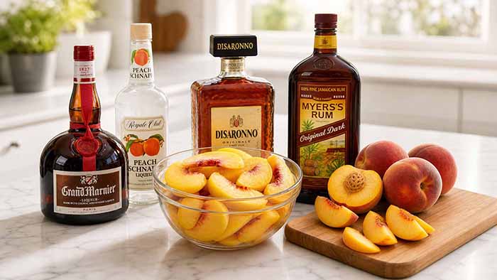 A Bowl Of Macerated Peaches