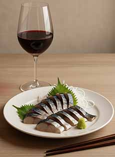 Mackerel Sashimi With Pinot Noir
