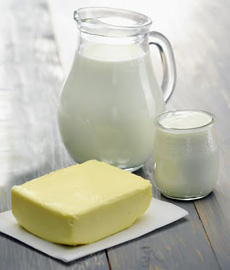 Pitcher & Glass Of Milk & Butter For National Dairy Month