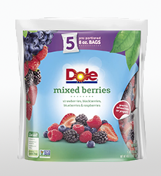 Package Of Dole Frozen Mixed Berries