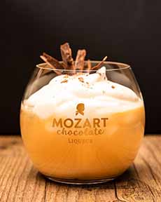 A Glass Of Egg Nog With Mozart Pumpkin Spice Liqueur 