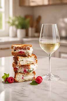 Mozzarella-Raspberry-Basil Grilled Cheese Sandwich