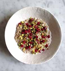 Oatmeal With Pistachio Nuts & Pomegranate Arils