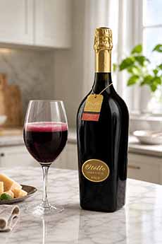 Bottle & Glass Of Lambrusco Wine