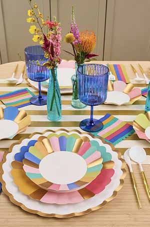A colorful place setting of Sophistiplate 